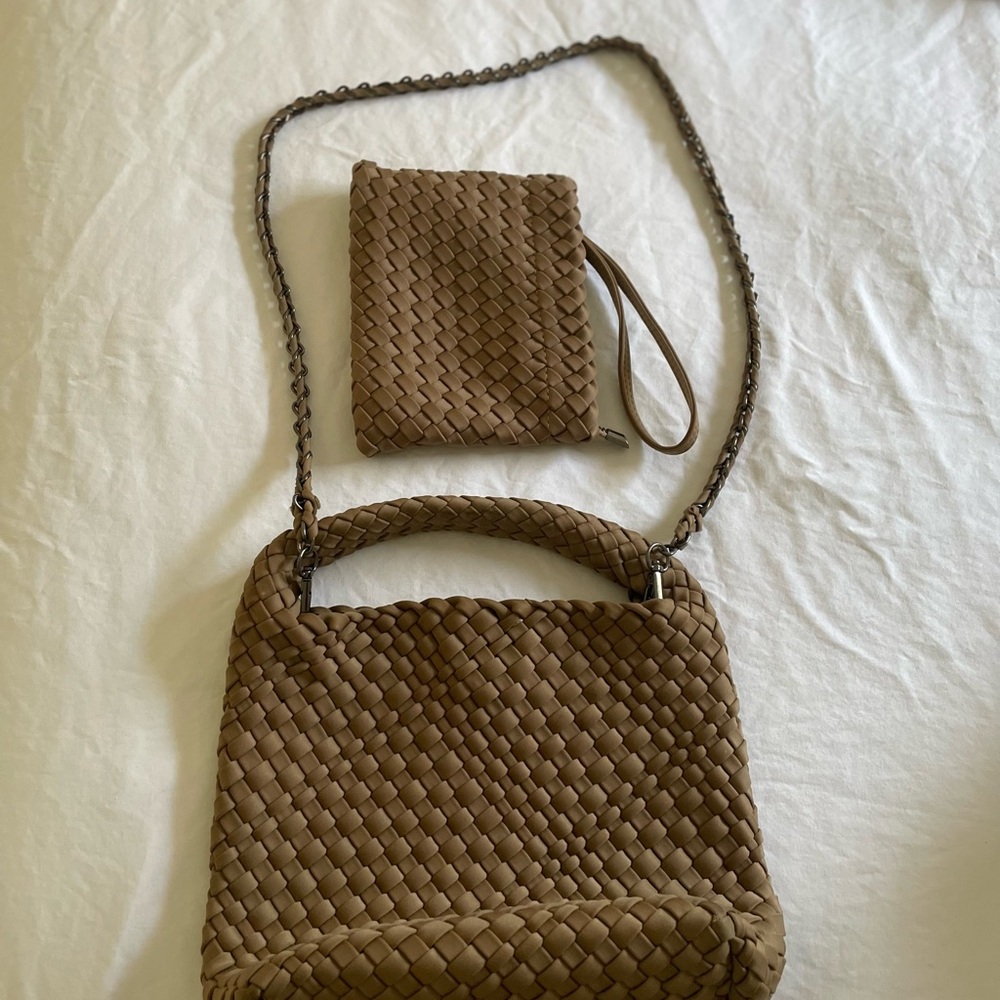 Woven Tan Women's Bag Set